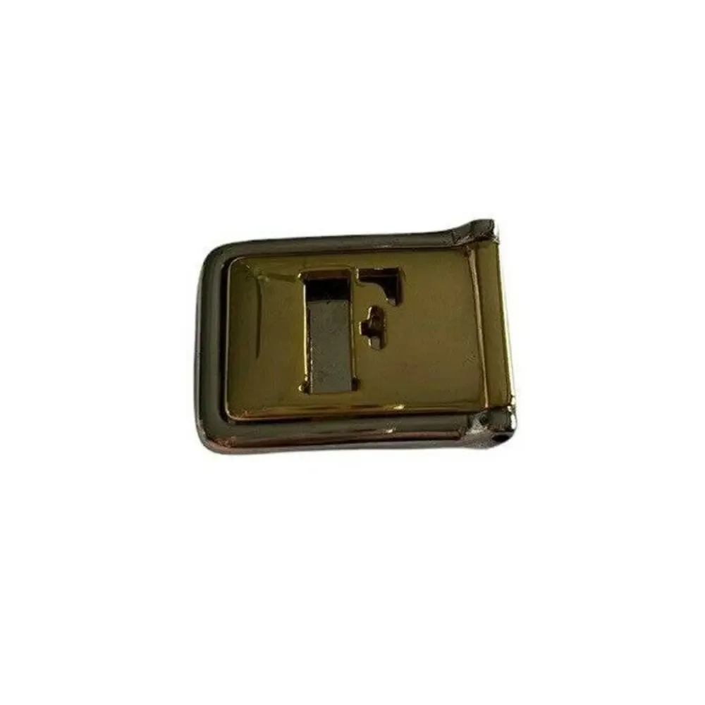 Vintage Two Tone Initial F Belt Buckle Monogram Pat Pending Italy Retro 80s